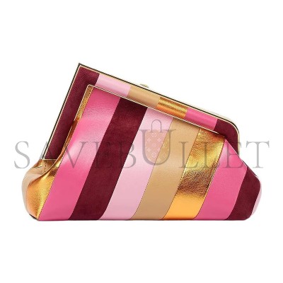 FENDI FIRST LEATHER CLUTCH BAG IN PINK 8BP129AJS8F0MWU (26*18*9.5cm)